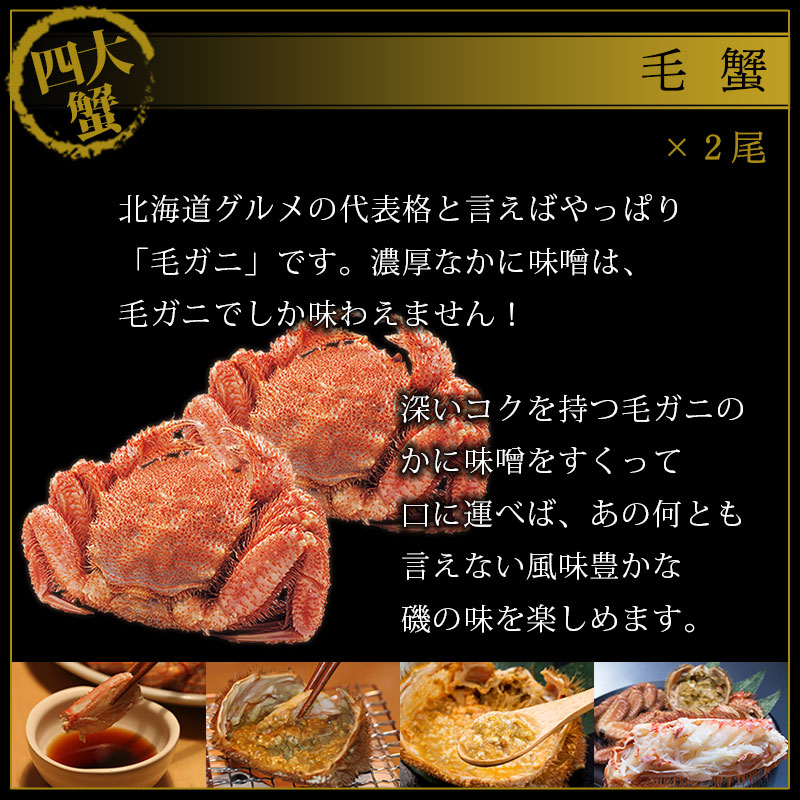 北海道四大蟹 特盛りセット タラバ蟹 ズワイ蟹 毛蟹 花咲蟹 蟹